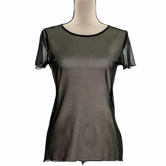 ANTISTAR Sheer Mesh Black Short Sleeve T-Shirt - Picture 1 of 10